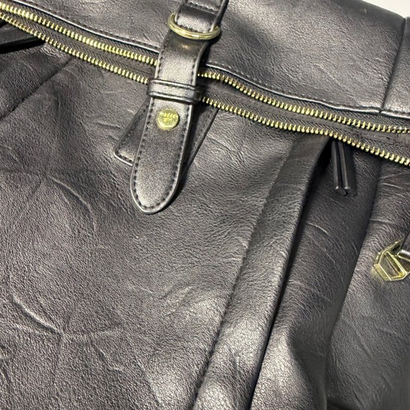 Madden Girl Backpack Faux Leather Foldover Flap Gold Hardware Sleek Urban main image 8